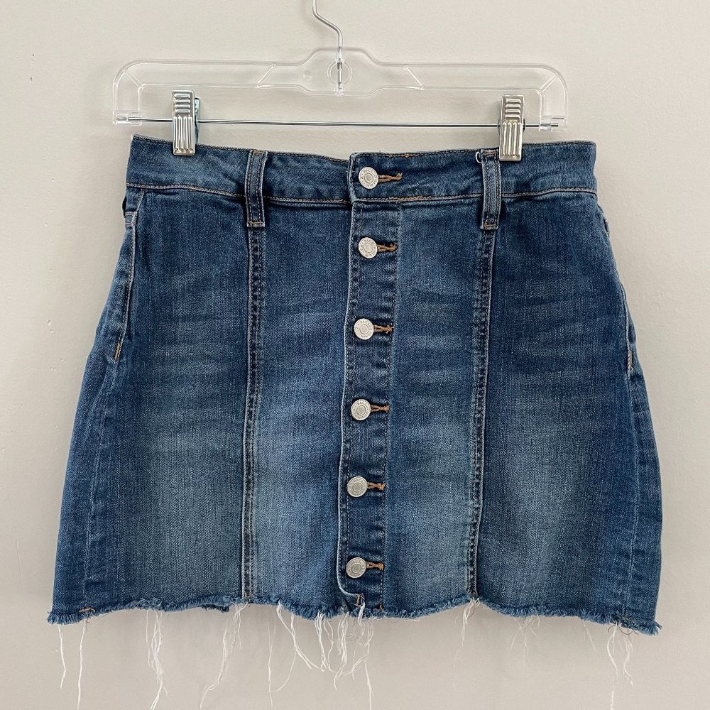 PacSun Denim/Jean Button Front Mini Skirt